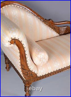 Swan sofa vintage chaise longue English style recamier empire Mahogany wood new