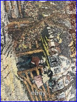 TAPESTRY Rug Textile Framed Country Cottage FARM Village Vintage English Antique