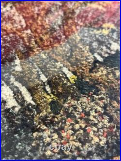 TAPESTRY Rug Textile Framed Country Cottage FARM Village Vintage English Antique