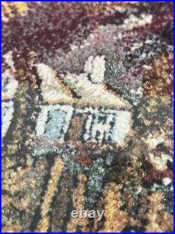 TAPESTRY Rug Textile Framed Country Cottage FARM Village Vintage English Antique