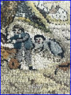 TAPESTRY Rug Textile Framed Country Cottage FARM Village Vintage English Antique