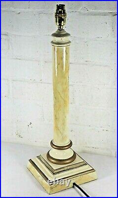Table Lamp Vintage English Marble Large Wooden Hand Painted By Lakeland Lighting