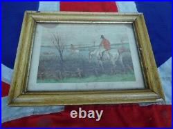 Tally Ho Two Antique Vintage Framed Print English Fox Hunting Country Pursuits