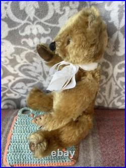 Teddy Bear Old Antique Blanky 12 c1940s Pedigree English Vintage Mohair Ted