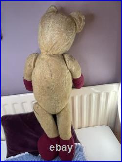 Teddy Bear Old Chiltern 1920s Vintage 27 Inch (Rare, English, Antique, Mohair)