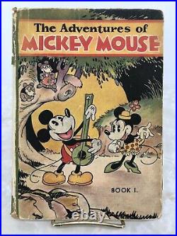The Adventures of Mickey Mouse Book 1 (Hardcover, 1931) Vintage Antique