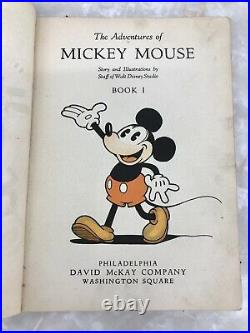 The Adventures of Mickey Mouse Book 1 (Hardcover, 1931) Vintage Antique