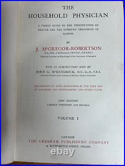 The Household Physician J McGregor-Robertson Vintage Antique Fine Bound Medical