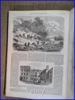 The Illustrated London News July-Dec 1861 Bound Volume Old Vintage Antique Book