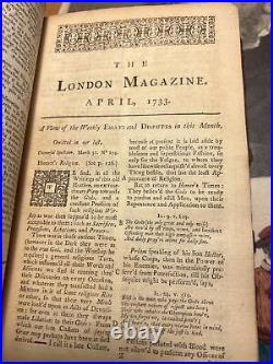 The London Magazine 1735 Antique Book Newspaper Magazine HTF Antique RARE