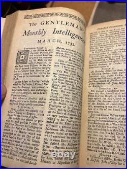 The London Magazine 1735 Antique Book Newspaper Magazine HTF Antique RARE