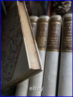 The Works of Shakspere (Shakespeare) 1891 VELLUM Antique Vintage Fine Bindings