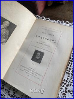 The Works of Shakspere (Shakespeare) 1891 VELLUM Antique Vintage Fine Bindings