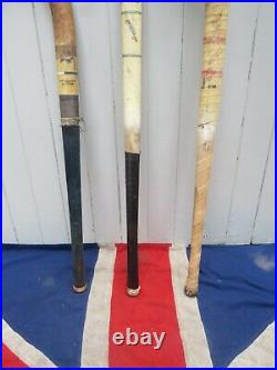 Three Old School Antique Vintage Retro English Sporting Wooden Hockey Stick