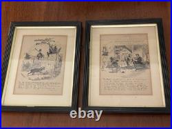 Two Antique Vintage Illustrations from The Pickwick Papers