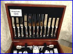 VINTAGE 44 Pc OLD ENGLISH Silver Plate CUTLERY CANTEEN George Butler Sheffield