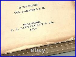 VINTAGE ANTIQUE 1878 W. Blackstone Laws Of England VOLUME 1 BOOK 1&2 Lippincot&Co