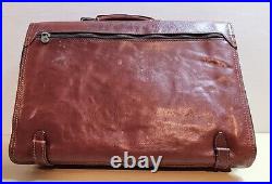 VINTAGE ANTIQUE 1940s/50s ENGLISH SADDLE LEATHER BRIEFCASE BAG ATTACHE 15x12x4