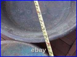 VINTAGE Antique Solid Copper Large Garden Pots Tubs Planters pair rare 7kg kitc