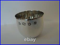 VINTAGE ENGLISH STERLING SILVER WHISKY TUMBLER CUP, LONDON c1958