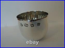 VINTAGE ENGLISH STERLING SILVER WHISKY TUMBLER CUP, LONDON c1958