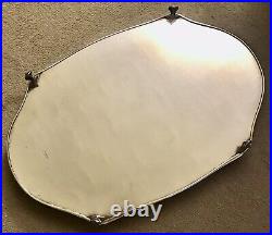 VINTAGE English Silver Plated Oval Gallery Tea Drinks Serving Butlers Tray