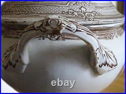 VINTAGE TUREEN ENGLISH CERAMIC Pattern ANTIQUE BROWN circa 1870