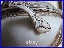 VINTAGE TUREEN ENGLISH CERAMIC Pattern ANTIQUE BROWN circa 1870