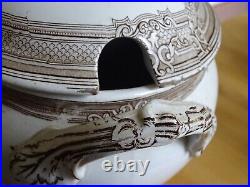 VINTAGE TUREEN ENGLISH CERAMIC Pattern ANTIQUE BROWN circa 1870