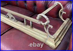 VTG Antique Brass Fireplace Gate Fence Style Design Curb Hearth Fender