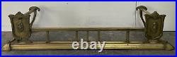 VTG Antique Brass Fireplace Gate Shield Fence Style Design Curb Hearth Fender