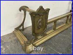 VTG Antique Brass Fireplace Gate Shield Fence Style Design Curb Hearth Fender