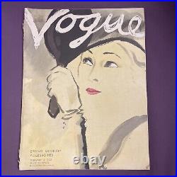 VTG Vogue Magazine February 15 1932 Spring Millinery Accessories Erickson