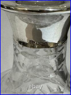 Very Nice Vintage English Hallmarked Silver Top Decanter