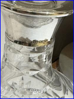 Very Nice Vintage English Hallmarked Silver Top Decanter