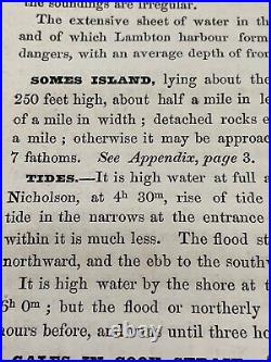 Very Rare 1869 New Zealand Pilot Navigation Descriptions Capt. Richards