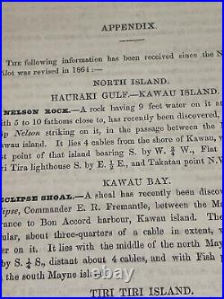 Very Rare 1869 New Zealand Pilot Navigation Descriptions Capt. Richards