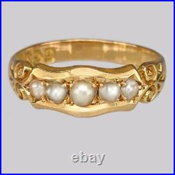Victorian 18ct Gold Pearl Ring Antique English Vintage Pearl Ring Chester 1899