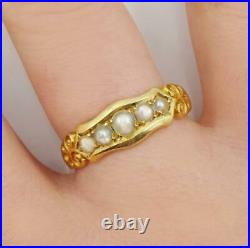 Victorian 18ct Gold Pearl Ring Antique English Vintage Pearl Ring Chester 1899