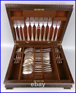 Victorian Cutlery Canteen / Set. Old English pattern. Elkington Silver Plate VTG