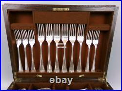 Victorian Cutlery Canteen / Set. Old English pattern. Elkington Silver Plate VTG