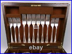 Victorian Cutlery Canteen / Set. Old English pattern. Elkington Silver Plate VTG