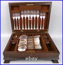Victorian Cutlery Canteen / Set. Old English pattern. Elkington Silver Plate VTG