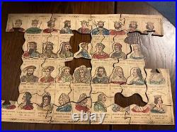 Victorian Sovereigns Of England Dissected Rare Antique Jigsaw Puzzle