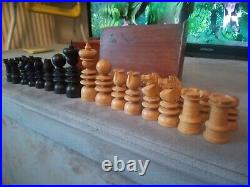 Victorian St George's Chess Set Old English No Chips Complete Vintage Antique