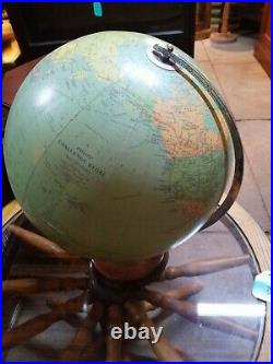 Vintage 13.5 Inch Philips Challenge Globe On Wood Base 1965