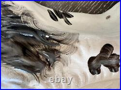 Vintage 1850 Black White English Staffordshire Comforter Spaniel Dog Pair Rare