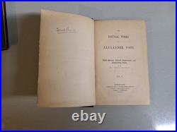 Vintage 1853, Pope's Poetical Works Vol 1 & 2, Antique Books Rare