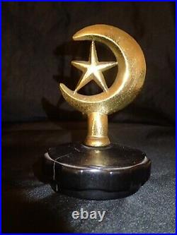 Vintage 1920's 1930's Gold Crescent & Star Radiator Cap Mascot