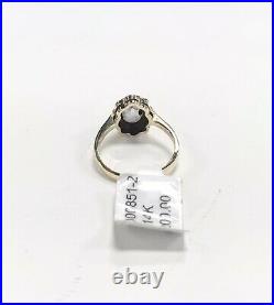 Vintage 1920's English Design 14KT YG Antiqued Moonstone Ring Sz 6.25